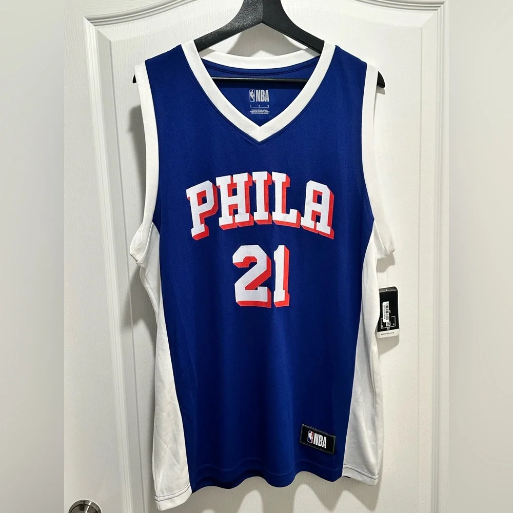 NBA Philadelphia 76ers Men’s Royal Blue Basketball Jersey, Size Large